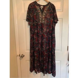 Knox Rose Embroidered Floral Midi Dress